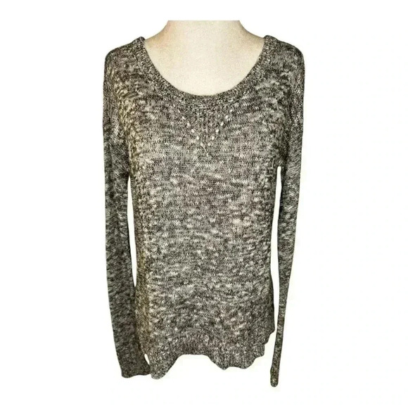 American Eagle Women's XS Marled Gray Pullover Sweater Scoop Neck Knit‎ - Picture 1 of 7